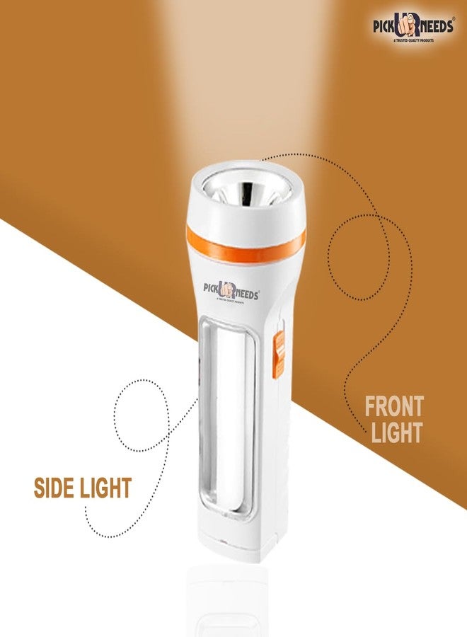 Pick Ur Needs Rechargeable 25W+Tube Emergency Long Range Torch Search Light with Slide Charging Plug (Pack of 2) (Small Pack of 2) - Image 2